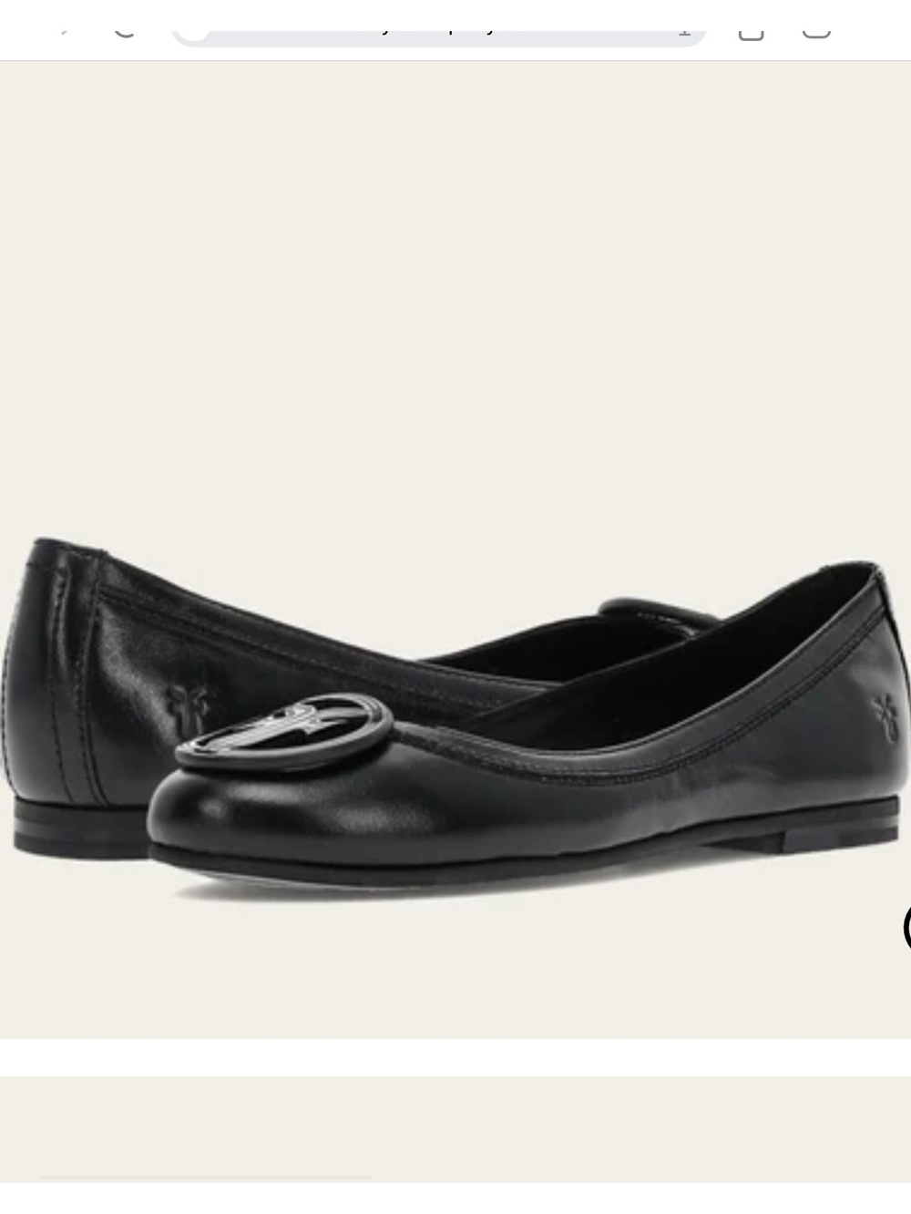 FRYE WOMEN CARSON LOGO BALLET, Black, Size 7.5,  NWOT